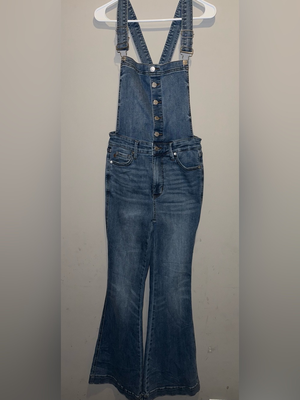 Judy Blue Medium Blue Denim Flared Overalls